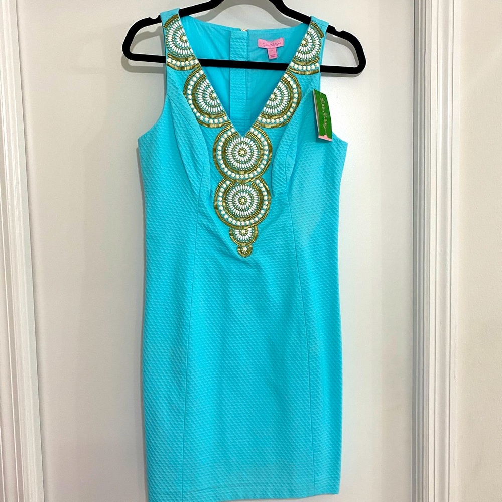 NWT Lilly Pulitzer Gabby Shift Dress Serene Blue